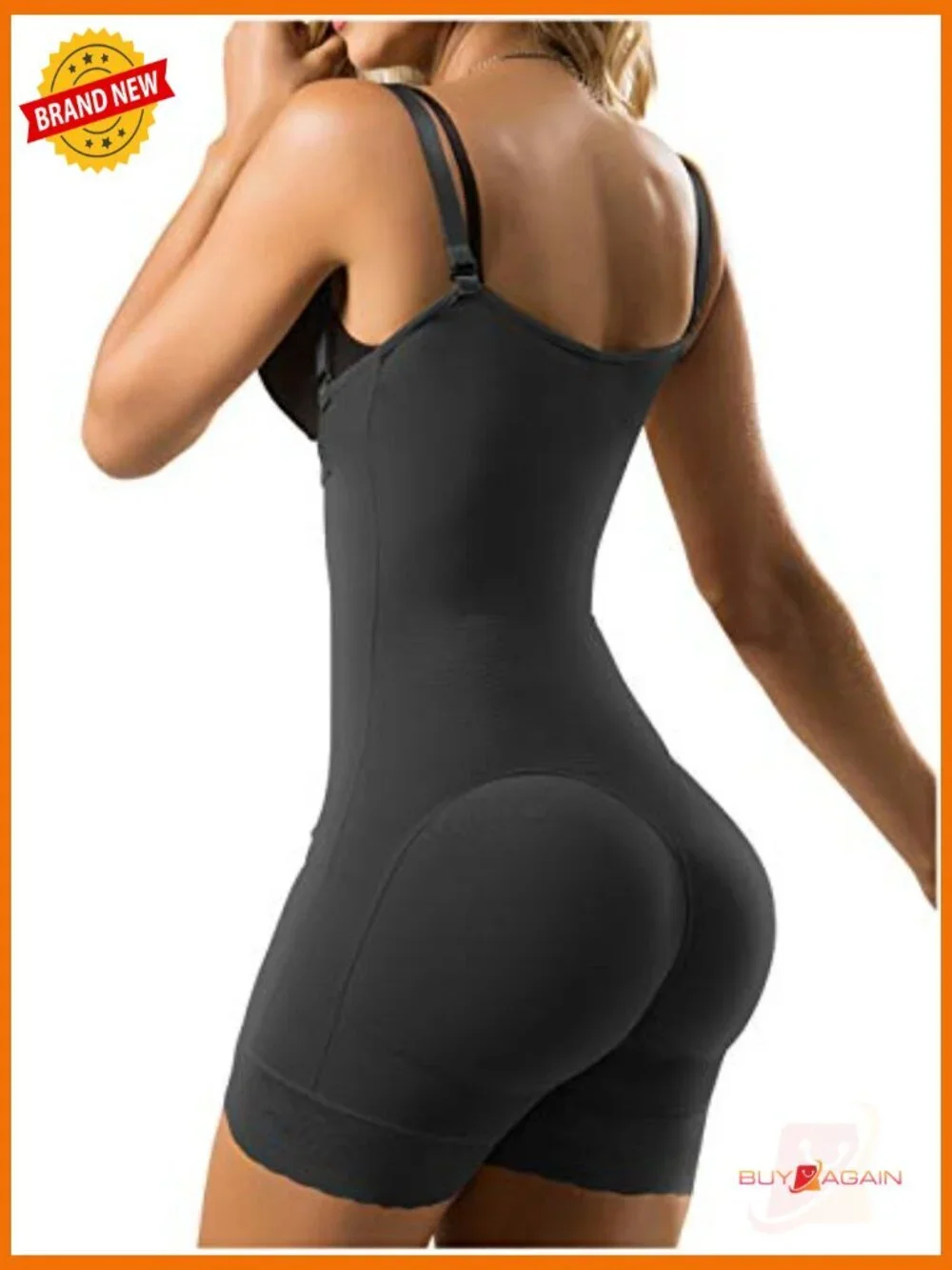 Tummy Control Shapewear Bodysuit with Open Crotch, High Compression Faja for